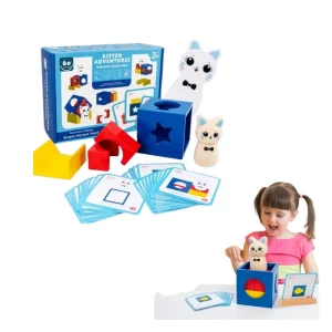 Jeu de puzzle 3D en bois éducatif Montessori avec 60 énigmes.