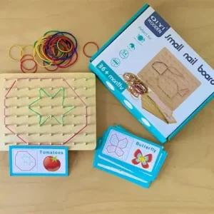 Géoboard Montessori Clous et Élastiques avec cartes modèle
