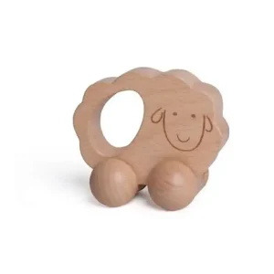 Montessori Hochet en bois agneau – 6 mois +