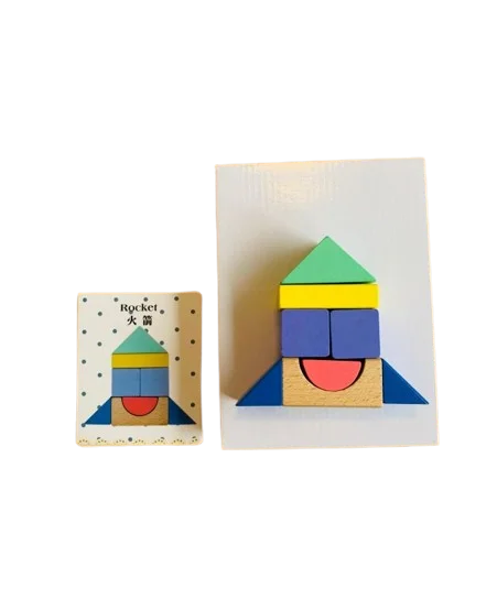 Blocs de construction en bois avec cartes modèles – Image 5