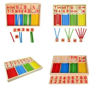 Jeu de calcul à bâtons en bois