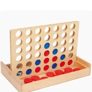 Jeu Connect 4 en Bois – Jeu de stratégie pour enfants et adultes