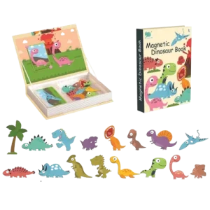 Livre de puzzles magnétiques Dinosaures – 64 accessoires