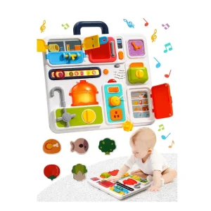 Mallette Cuisine Interactive Huanger – Jouet Éducatif dès 8 Mois