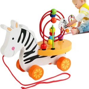 Montagnes Russes à Perles – Cheval à tirer en Bois