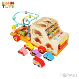 Voiture éducation précoce puzzle en bois modélisation numérique jouets assortis