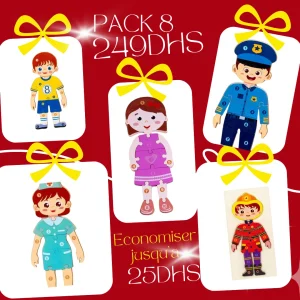 Pack 8 : Puzzle corps humain en bois – Métier