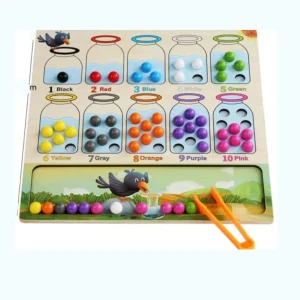Plateau Montessori de calcul à perles – jeu de tri – couleur – chiffres