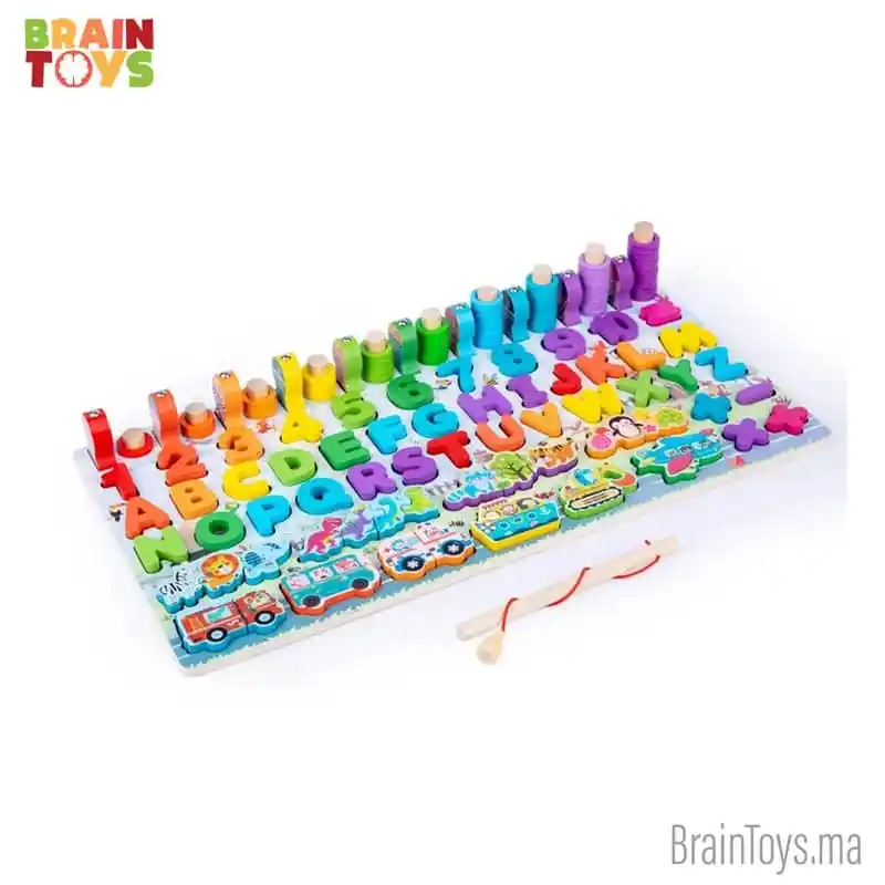 Jouets Montessori pour Tout-Petits, Jeu de pêche en Bois magnétique Puzzles – Image 2