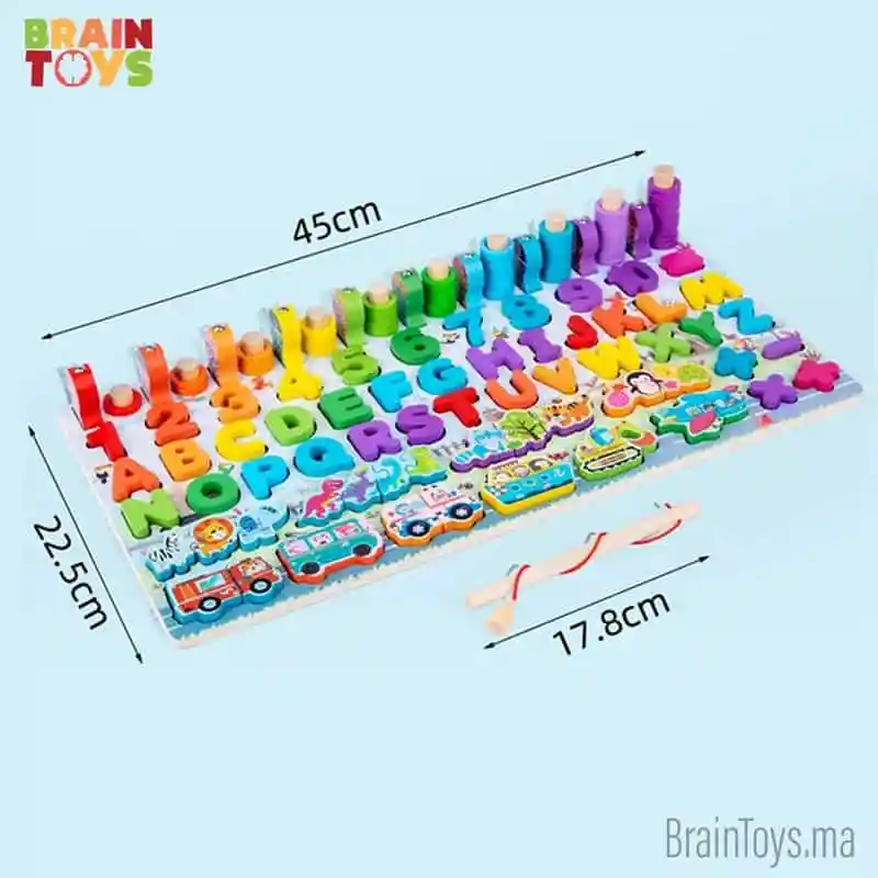 Jouets Montessori pour Tout-Petits, Jeu de pêche en Bois magnétique Puzzles – Image 3