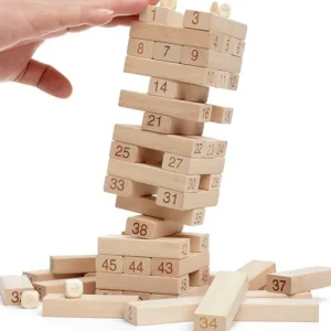 Mini Tour en bois naturel – 48 blocs