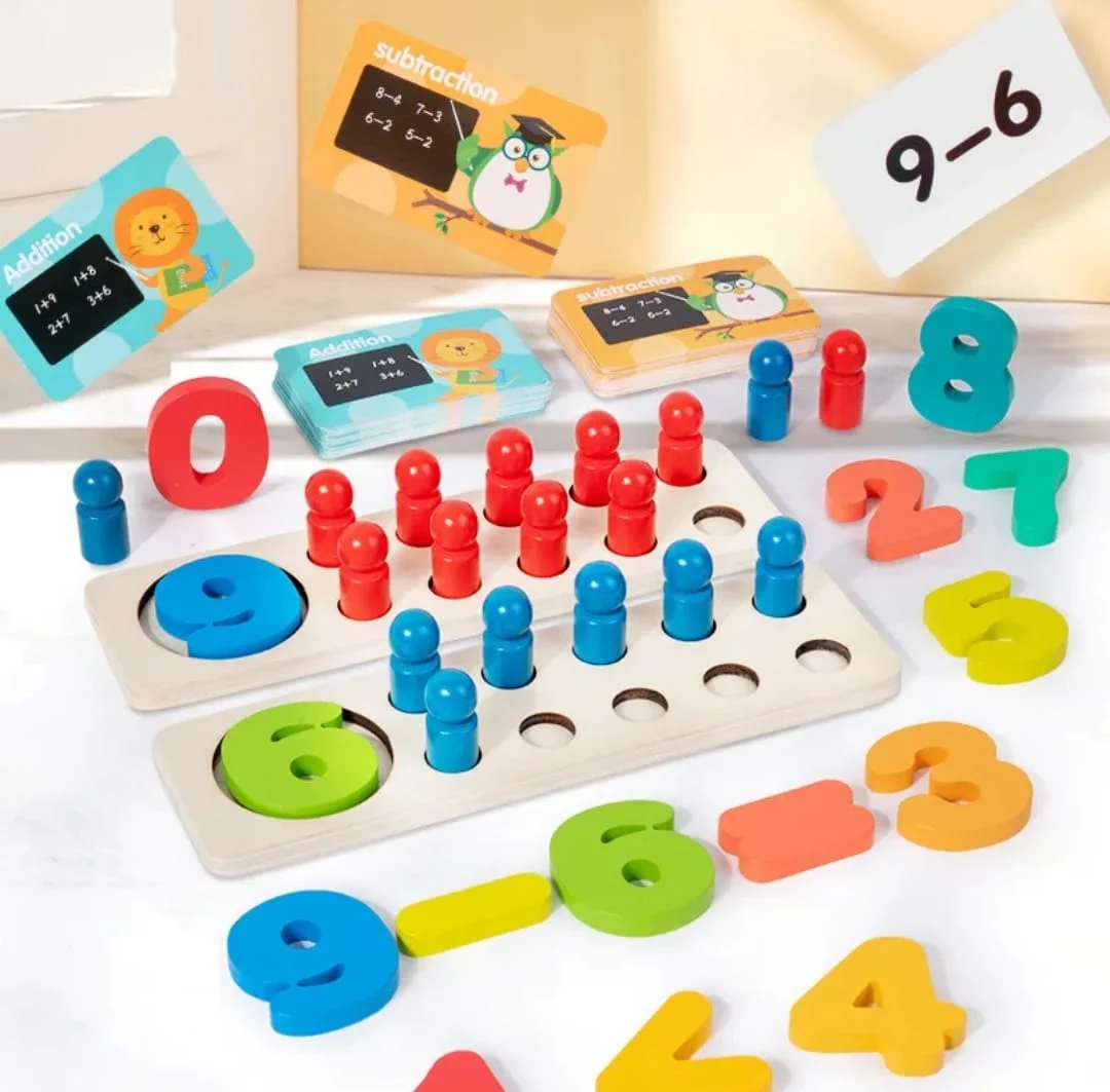 Puzzle Arithmétique en Bois – Apprentissage Mathématique