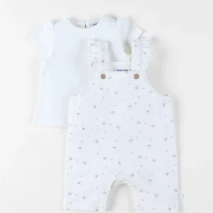 Ensemble Little blue flower Blanc