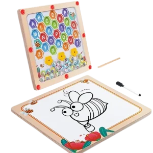 Tableau Alphabet Magnétique 2-en-1 – Jouet Montessori Complet avec Stylo Aimanté