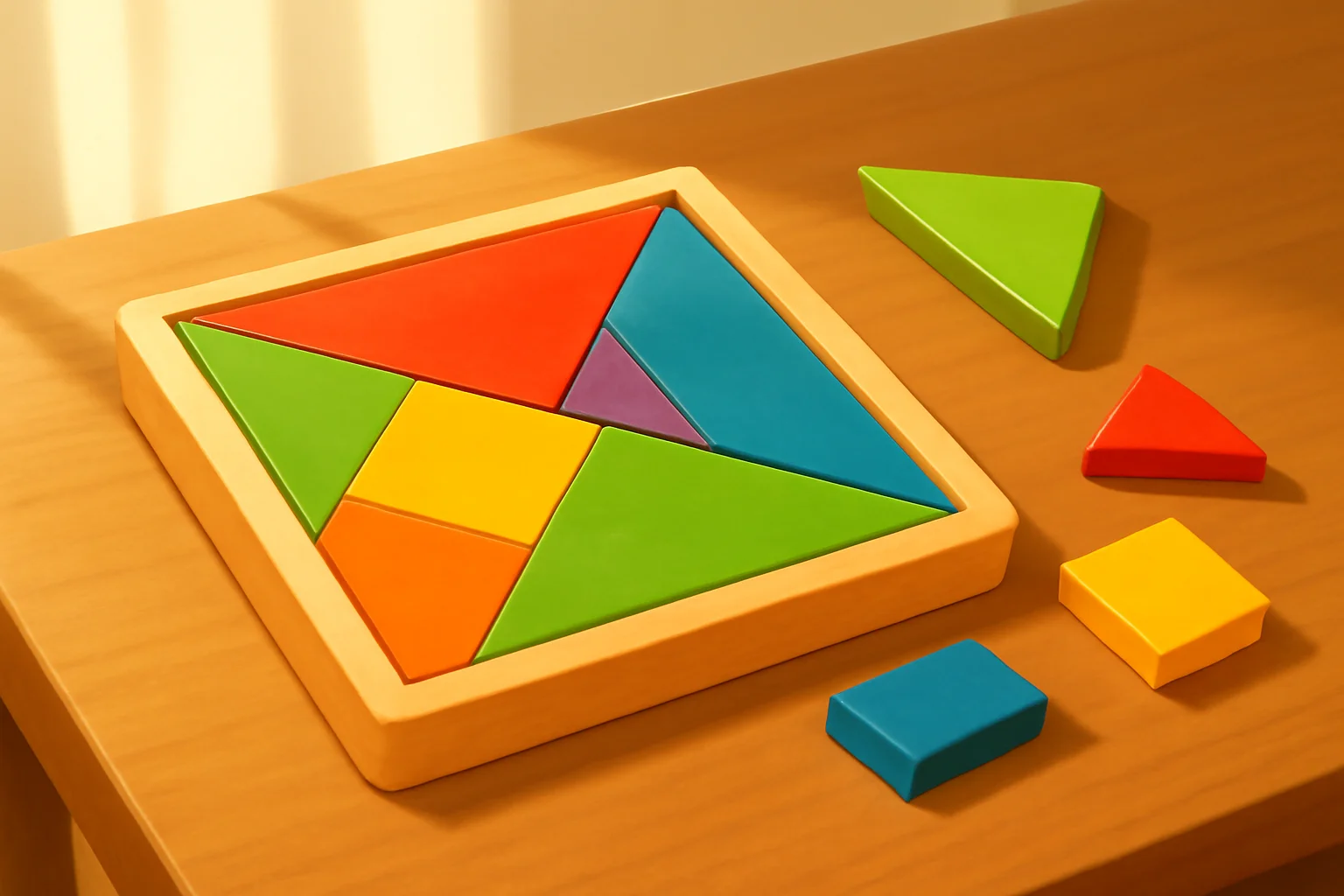 Tangram en bois avec modèles – Image 3