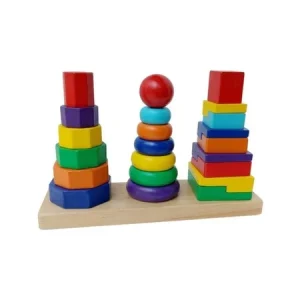 Tiges géométriques multicolores Montessori