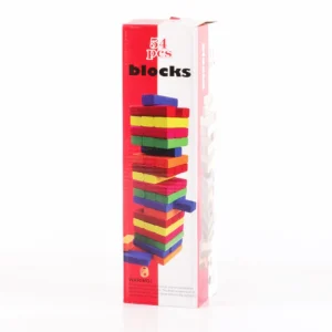 Tour en bois coloré – 54 pcs