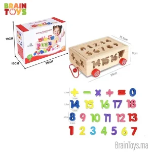 voiture apprentissage les chiffres en bois